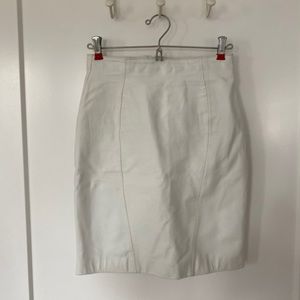 genuine leather vintage high waist skirt